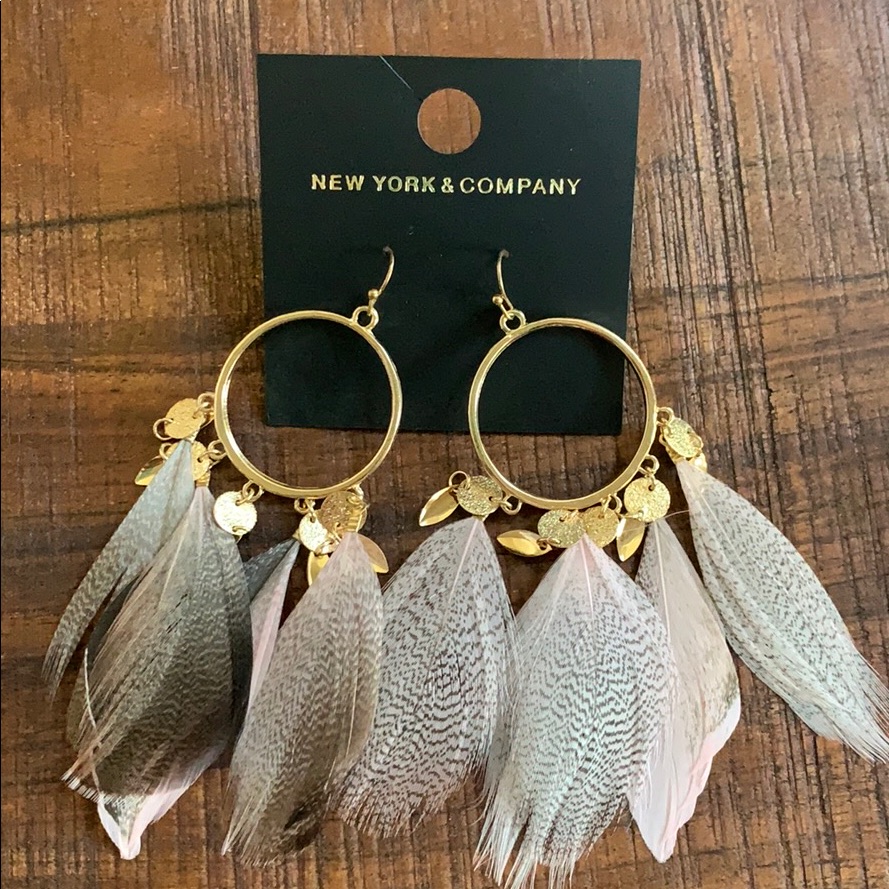 New York  Company Feather Earrings